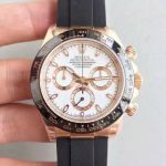 Swiss Quality Copy Rolex Daytona Rose Gold White Face Watch 116515LN 